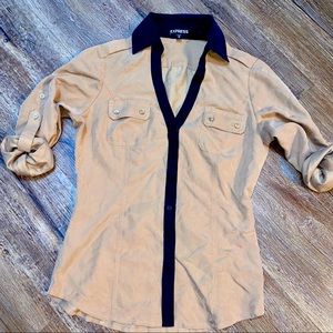 Black & tan Express button down